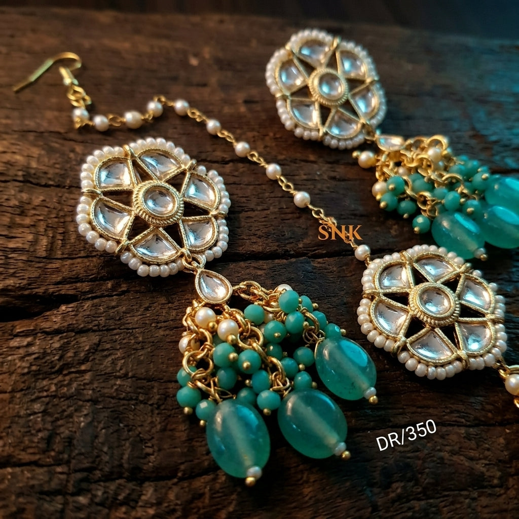 Royal Emerald Kundan & Pearl Jewelry Set with Matching Earrings