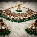 Royal Emerald Polki Bridal Necklace Set