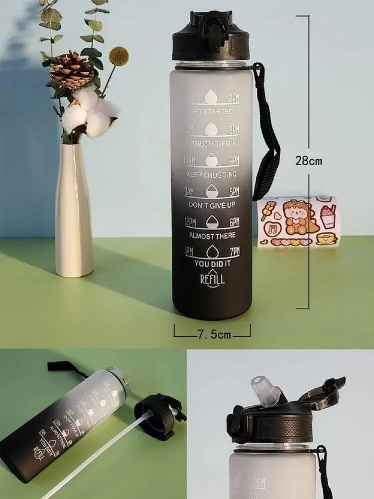Urban Crave 1000ml Motivational Water Bottle | Leak Proof | Time Marker